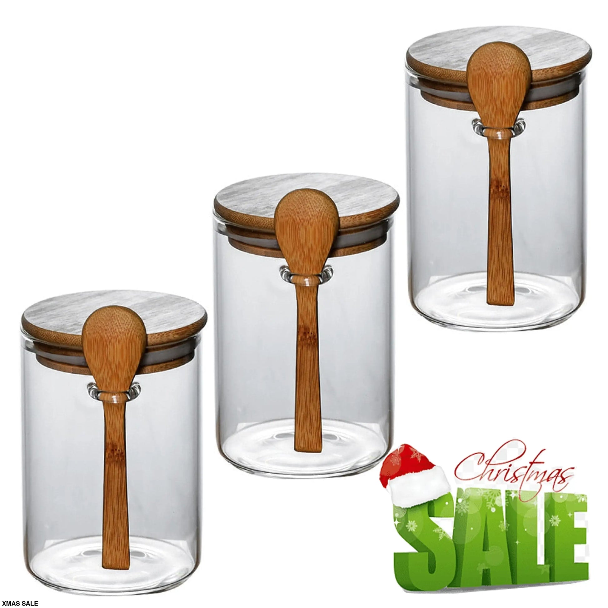 Set Of 3 Glass Jars