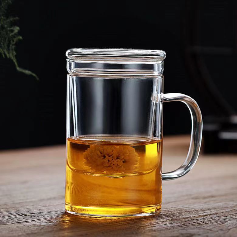 Glass Tea Cup With Infuser And Lid