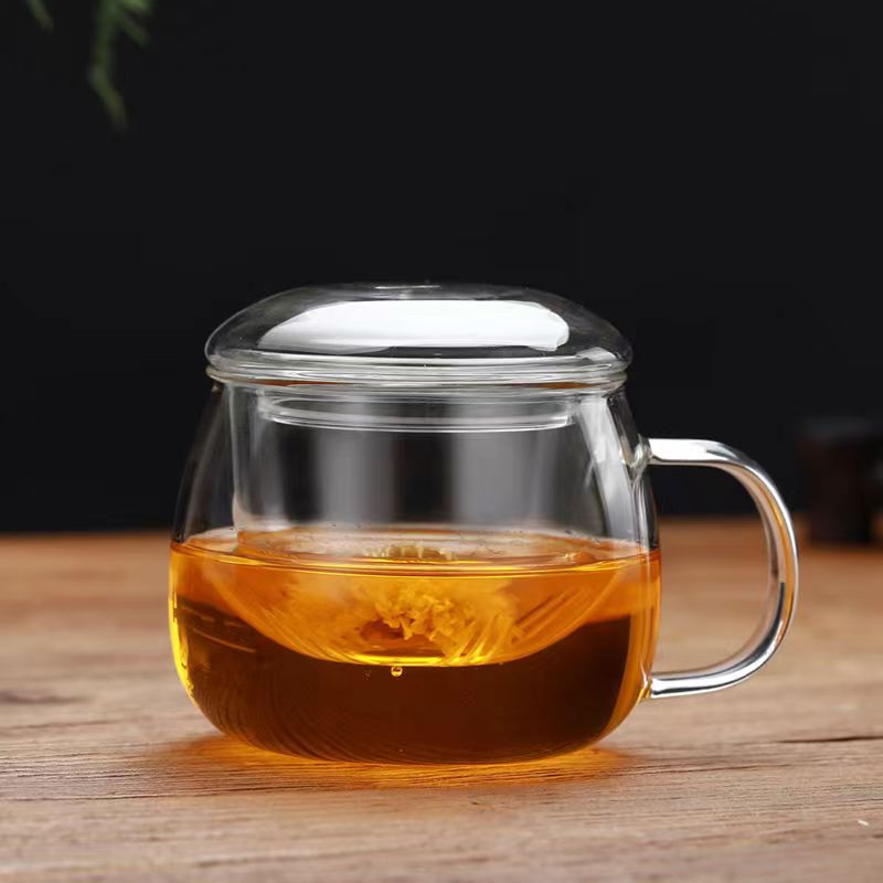 Glass Tea Cup With Infuser And Lid