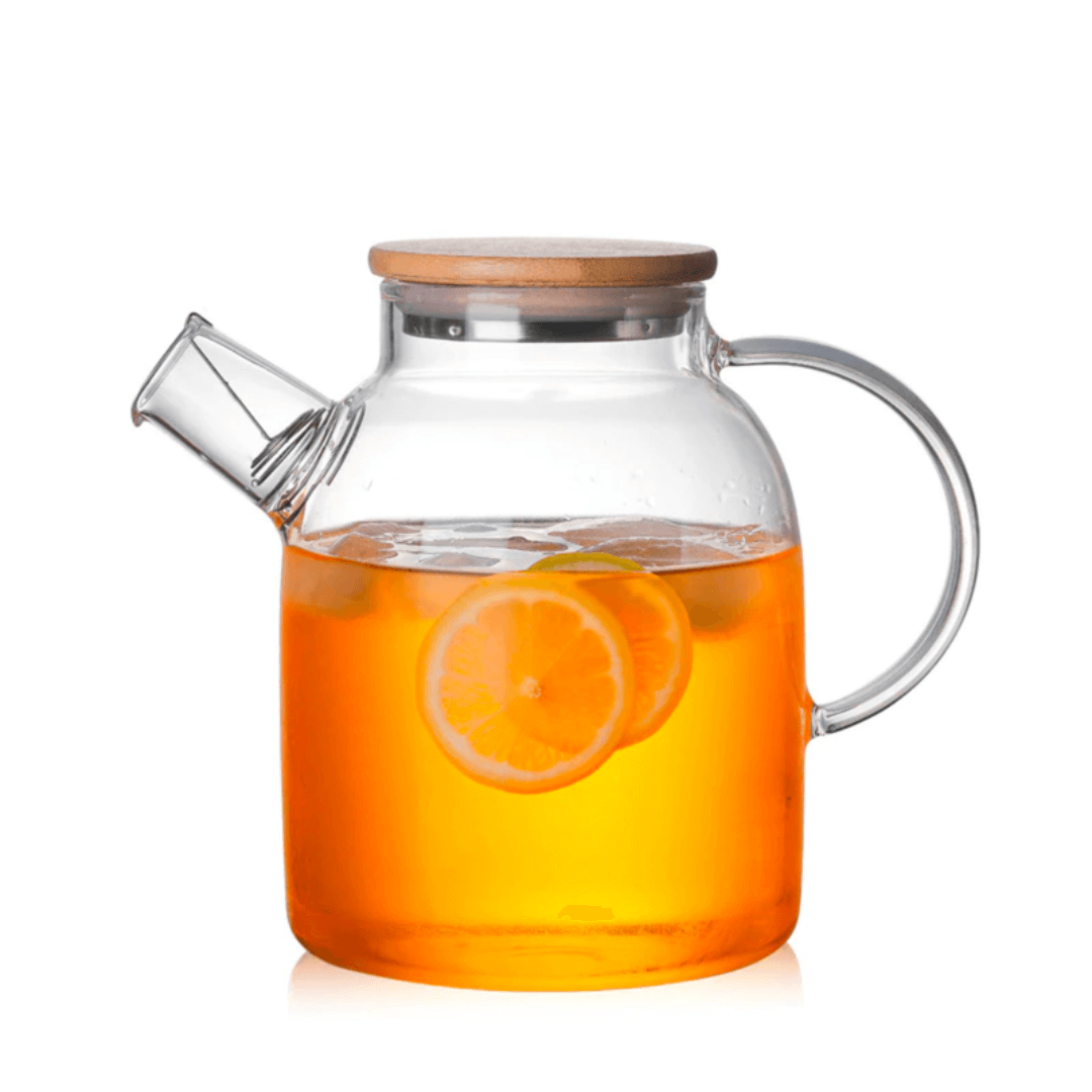 Glass Pitcher Stovetop Safe - Glass Carafe with Removable Filter